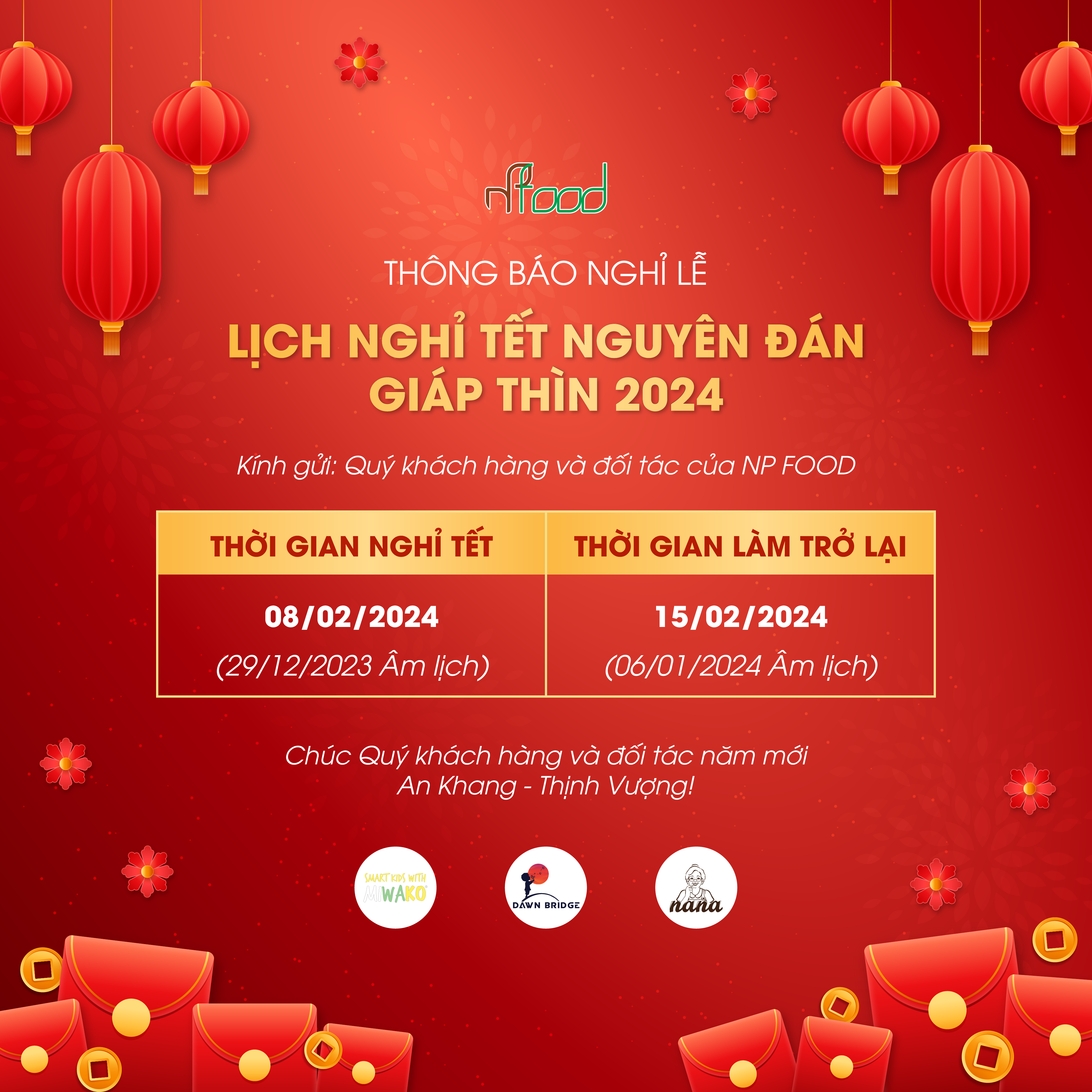 Lịch nghỉ Tết Nguyên Đán 2024